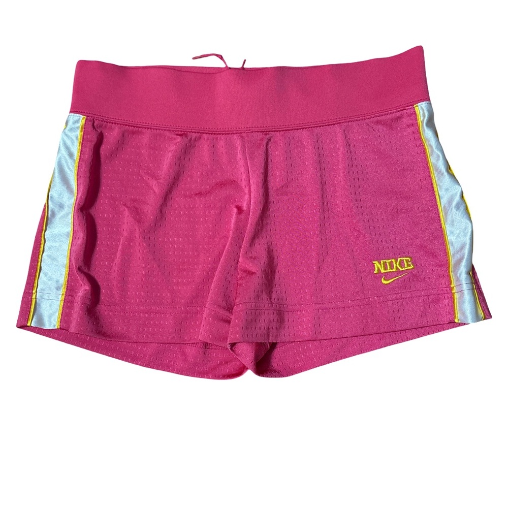 Nike Fuchsia Shorts Yellow White Stripes